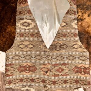 Tribal Patterned Vest with Neutral Tones